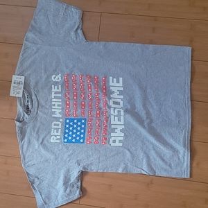 NWT Boys Red White & Awesome t shirt